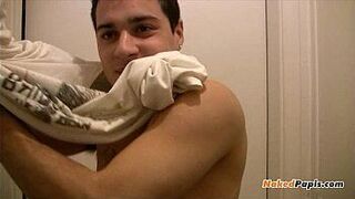 Cute and sexy latino sucks a thick uncut cock and jerks off porn video