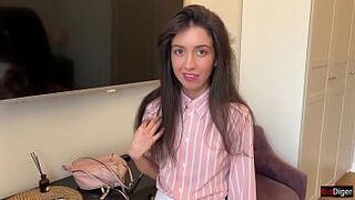 A classmate caught me jerking off to her photos, but we solved this problem by having sex! porn video